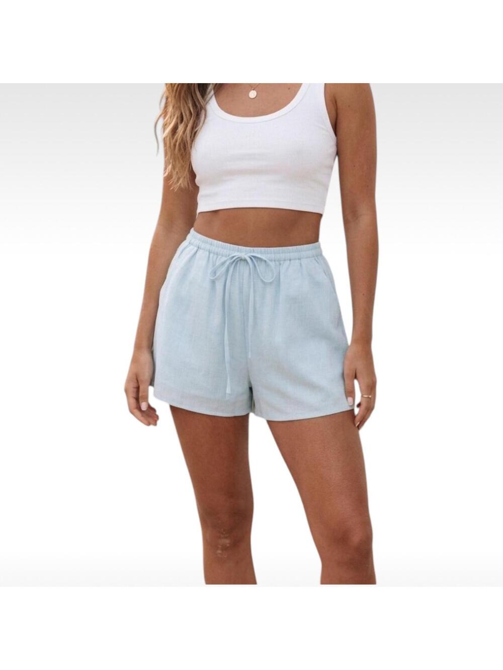 Petal & Pup Flynn Cotton Short - Light Blue High Rise - Size Medium